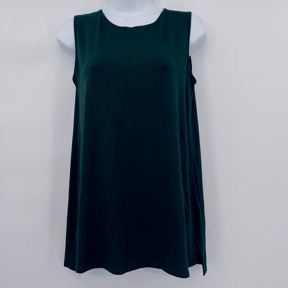 J Jill Wearever Collection Women's Sleeveless Round Neck Green Top XS